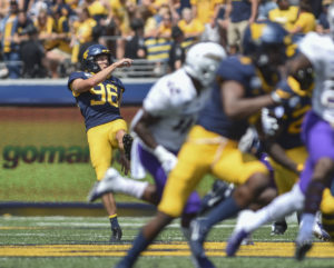 Punter Josh Growden finally able to cut loose at West Virginia